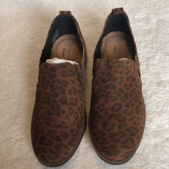 Clarks studded slip on booties-Trish Bell Leopard size 7 - Picture 6 of 11